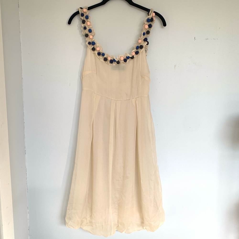 Y2K VERA MODA FLOWY BUBBLE  WHITE MINI DRESS